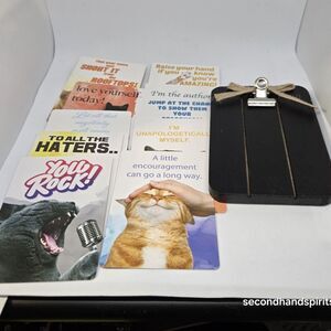 10 Funny Cat Motivational Cards w/ Magnet – For Locker, Fridge, Office Lot A